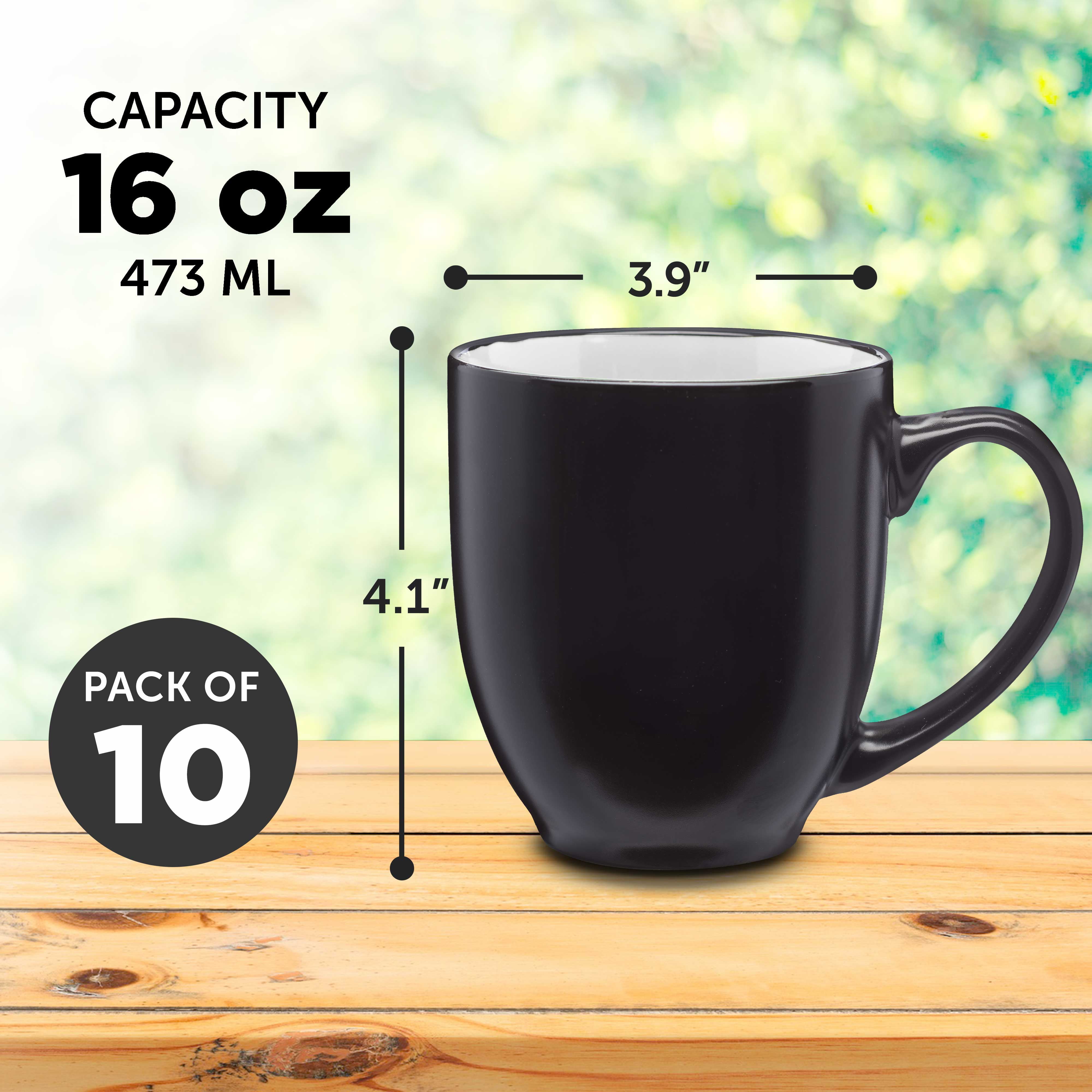 Bistro ceramic coffee mugs 10 oz. glossy coffee mug