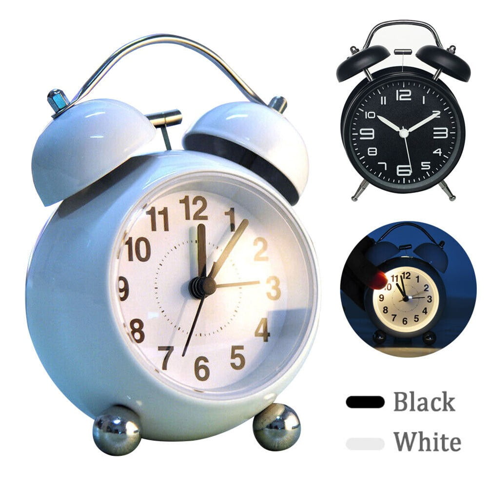KDJ Vintage Alarm Clock Twin Bell Extra Loud Battery Classic Backlight Bedroom Decor - for Home Decor