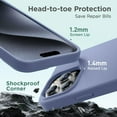 thumbnail image 6 of Designed for iPhone 15 Pro Case, Silicone Ultra Slim Shockproof Protective Phone Case with [Soft Anti-Scratch Microfiber Lining], 6.1 inch, Lavender Gray, 6 of 11