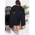 thumbnail image 5 of AURA Women Plus Size Long Sleeve Irregular Dress High Waist Fall Winter Casual Elegant Dress, 5 of 6