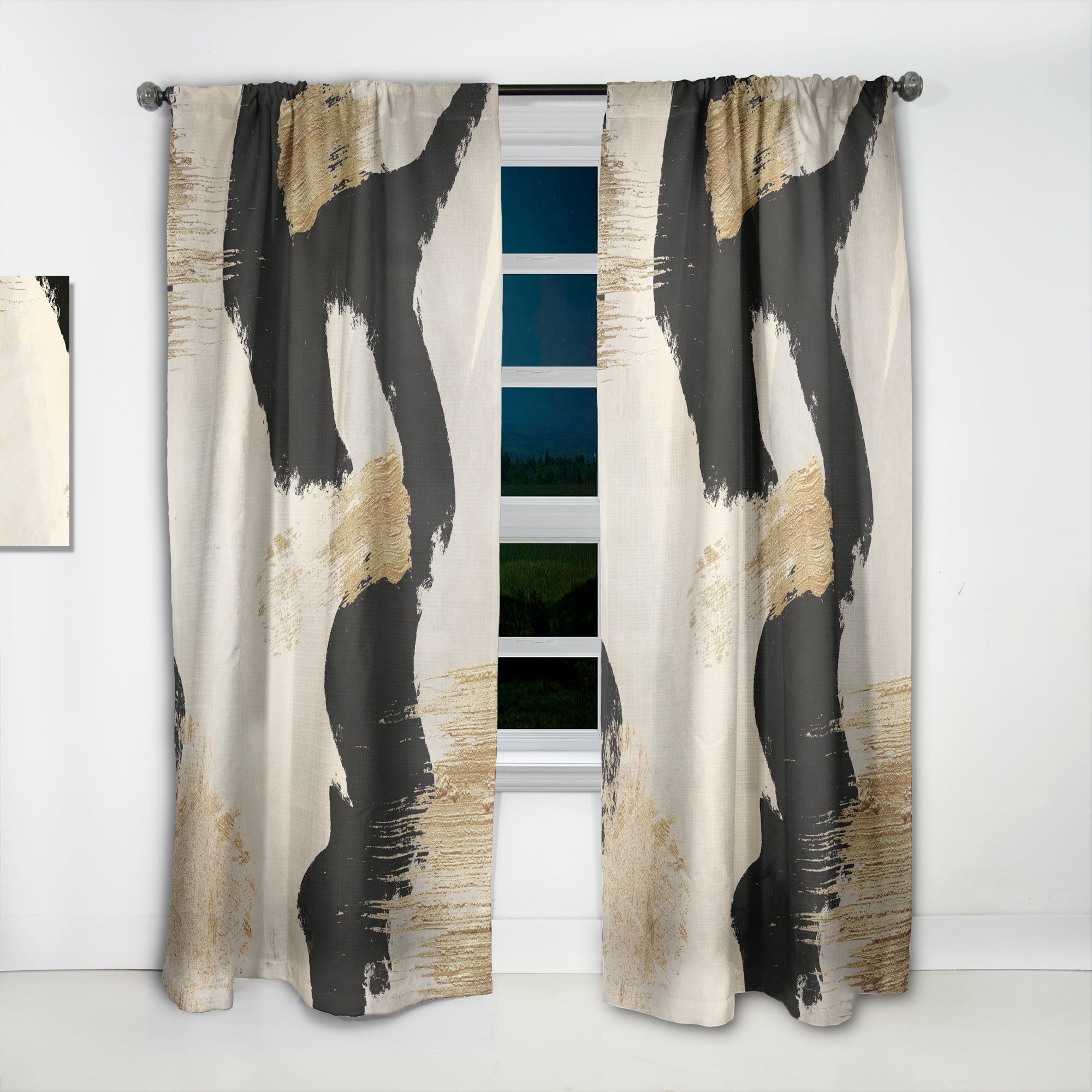 Designart 'Fractal Glam Collage III' Glam Curtain Panel