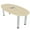 Blonde Surfside Ash w/Silver Base with Electric, variant on Small 5 Ft Oval Boat Shaped Conference Table Post Legs Power And Data