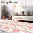 thumbnail image 2 of ODIKA 6'x9' Machine Washable Non-Slip Area Rug, Dreamy Floral Lattice Elegant High Traffic Rug, Pink, 560482, 2 of 7