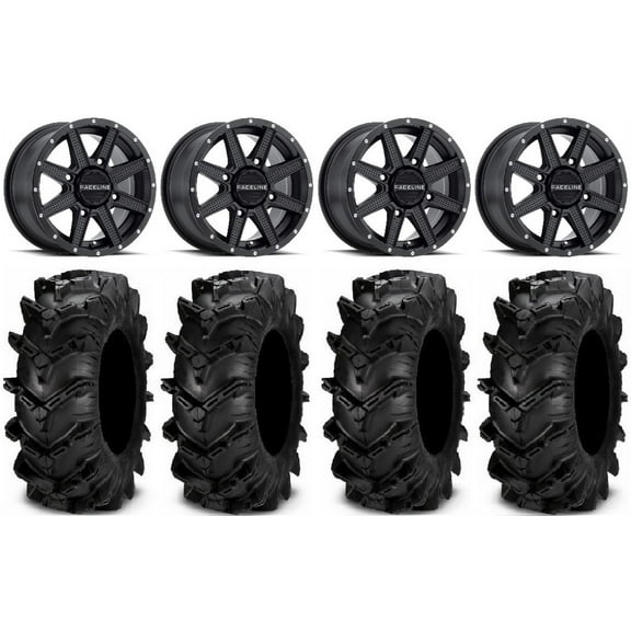 Raceline Hostage 14" Black Wheels 28" Cryptid Tires Polaris RZR XP 1000 / PRO XP / Ranger XP 900/1000