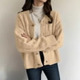 thumbnail image 2 of Womens Cardigan Sweaters Lightweight Autumn Cardigan Women's Cardigan Sweater Classic Crew Neck Button Collar Knit Front Open, 2 of 4
