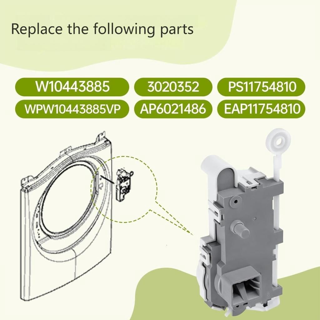 Osdhezcn Washer Lid Lock Door Latches Switches WPW10443885 Washer Lid Lock Switches