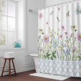 thumbnail image 6 of Spring Wildflowers Shower Curtain for Bathroom Decor, Blue Morocco Pink Flower Plant Country Waterproof Fabric Shower Curtain, 36"x78" Set with 12 Hooks, 6 of 9