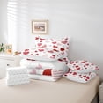 thumbnail image 5 of Feelyou Kawaii Love Heart Bedding Comforter Set 7 Pieces, Fashion Stripes Polkadots Full Bedding Set, Teens Kids Girls Women Reversible Fitted Sheet Flat Sheet, Breathable Home Decor, 5 of 7