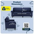 thumbnail image 2 of Serta Copenhagen 73" Rolled Arm Sofa with Removable Covers Navy Blue, 2 of 16