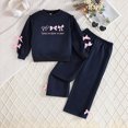 thumbnail image 2 of TOWED22 Infant Baby Girl Fall Clothes Toddler Winter Outfits Ruffle Sleeve Sweatshirts Bell Bottom Pants Headband Set,Black,4-5 Y, 2 of 5