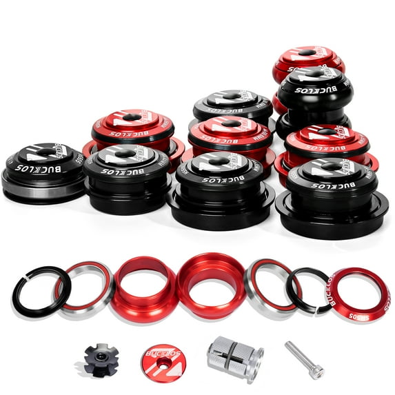 BUCKLOS 1-1/8 Bike Headset MTB Threadless 34 44 44-50.6 44-55 44-56 41.8-52mm, Straight Tapered Tube Mountain Bikes Road Bicycle Double Sealed Bearings Headsets for Frame Fork Expander Plug Star Nut