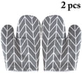 thumbnail image 2 of Oven Mittens Heatproof Non-slip 2PCS Cotton Linen Kitchen Mittens Baking Mitts, 2 of 10