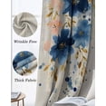 thumbnail image 3 of Navy Blue Spring Floral Blackout Curtains for Bedroom Living Room Darkening Curtains 84 Inch Length 2 Panels Set Farmhouse Butterfly Rustic Window Curtain Window Treatment Grommet Drapes 42"x84", 3 of 9