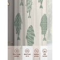 thumbnail image 6 of Marine Life Sheer Curtains 2 Panels Set Vintage Ocean Green Fish Silhouettes Stripes Linen Texture Sheer Window Curtains Light Filtering Rod Pocket Voile Drapes for Bedroom Living Room 52"x63", 6 of 8