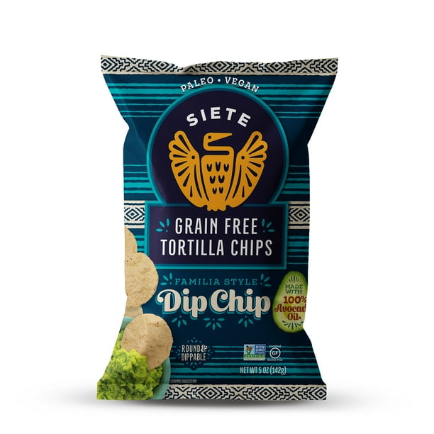 Siete Family Foods Tortilla Chips, Grain Free, Dip Chip Size, Familia