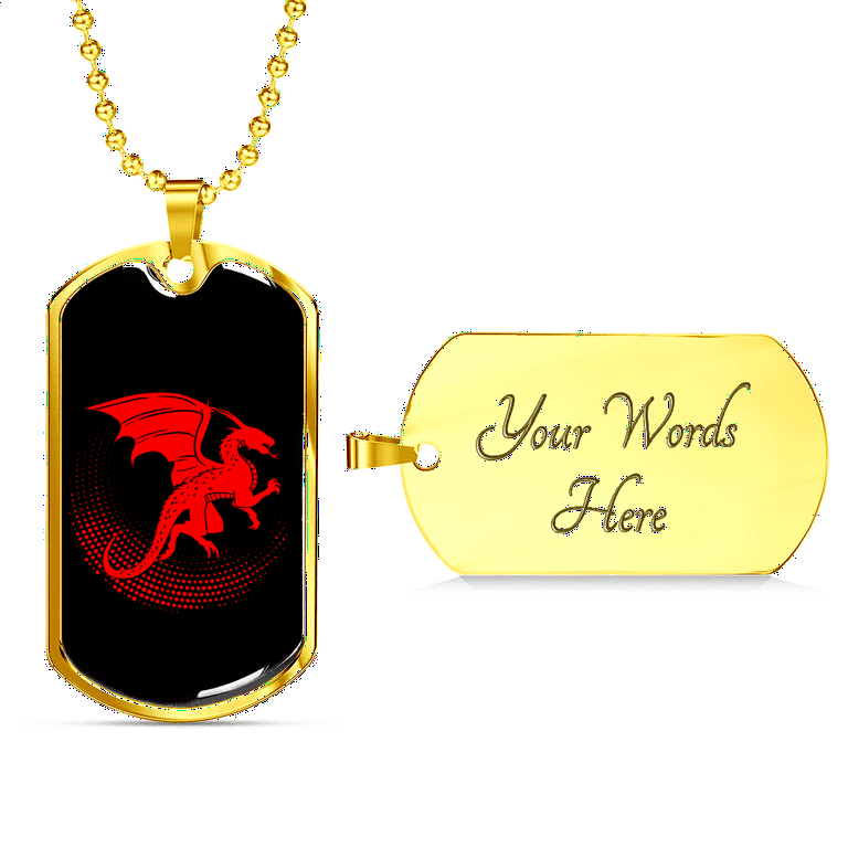 Dog Tag Dragon チェーン付き Men's Black Diamond Dragon Dog Tag Necklace 1 ct tw Sterling
