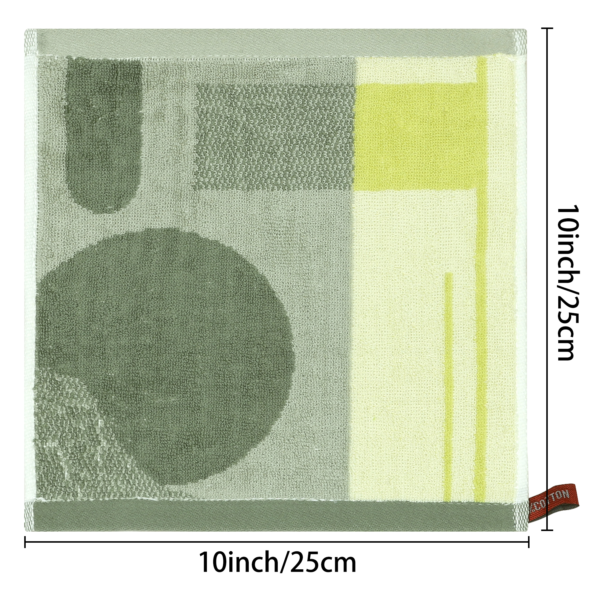 Unique Bargains Cotton Cleaning Cloths Soft Absorbent Dishes Kitchen Towels 10" x 10" Green 10pk