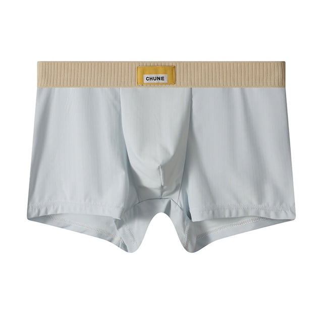Boxers for Men, Mid-waist Solid Color Breathable Ice Silk Fabric with 360° Friction-Free Design, Lightweight and Quick-Dry for Daily Wear