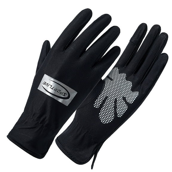 Happydeer 1 Pair Flippable Fingertips Anti-slip Silicone Sun Protection Gloves Elastic Cuff Ladies Anti-UV Sunscreen Mesh Thin Gloves Cycling Accessories