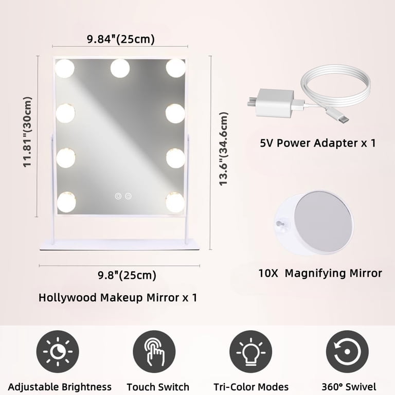 Vanity Mirror with 3-Color LED & 10X Magnifier photo 5