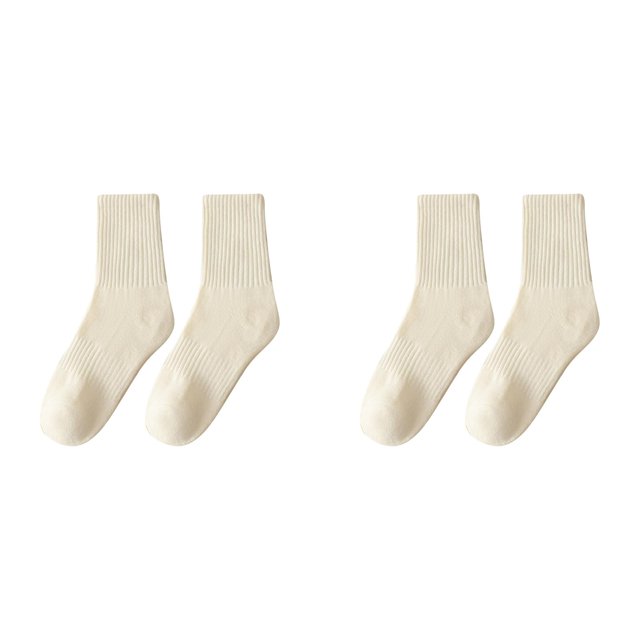WILLBEST Calcetas - Calcetines De Tubo Medio Gruesos Y Cálidos Para Mujer, Otoño/Invierno, Con Calcetines De Tubo Largo *2 Unidades