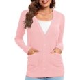 thumbnail image 4 of Urban CoCo Women's Button Down Lightweight Knit Cardigan Sweater with Pockets, 4 of 7