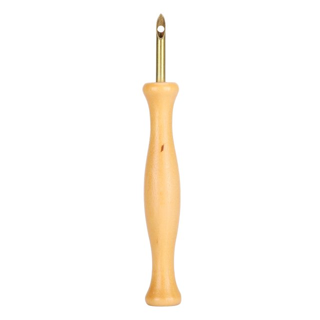 Aguja de punzón portátil, pluma para bordar, enhebrador, herramienta con mango de madera para tejer, coser, manualidades de fieltro