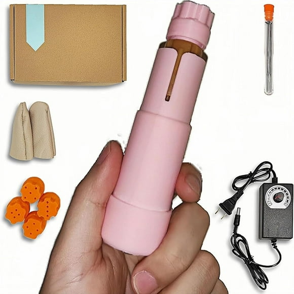 Electric Felting Needle Machine, Wool Felting Tool, 1-7 Needles Speed Adjustable, Easy to Change Needle for DIY Wool Painting (Pink)