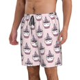 Jgfou Cute Cupcake for Men's Swim Trunks Hawaiian Bathing Mesh Lining