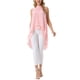 thumbnail image 2 of INSPIRAR CHIC Blusas sin mangas de gasa para mujer con cuello alto, lazo en la espalda, dobladillo alto-bajo, camiseta de verano, L rosa, 2 of 6