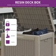 thumbnail image 3 of Uforic 35 Gallon Resin Outdoor Deck Box, Lockable Waterproof UV Resistant Storage Container for Patio Cushions Garden Tools, Light Brown, 3 of 8