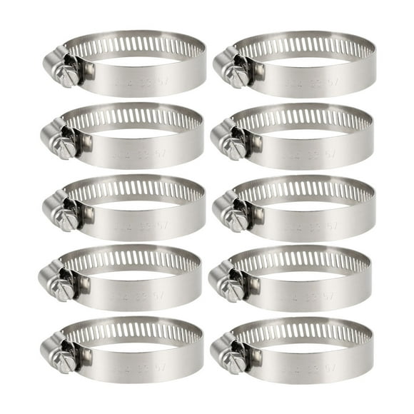 33-57mm Worm Gear Hose Clamp, 304 Stainless Steel Fuel Line Clamp 10 Pcs