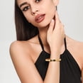 thumbnail image 2 of 18K Gold Plated Love Friendship Bracelet with Cubic Zirconia Stones Bangle Cuff Best Gifts with Crystal for Mother's Day Valentine's Day Wedding Couples and Birthdays, 2 of 5