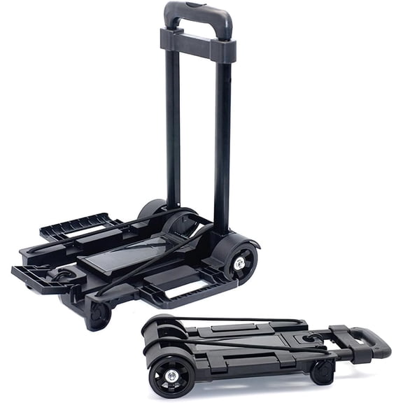 Ecojoy Folding Hand Truck Trolley, Small Dolly, Foldable Hand Cart, Folding Hand Cart, 2 Wheel Luggage Dolly, Expandable Large Chassis Foldable into Backpack Trolley