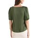 thumbnail image 3 of INSPIRAR CHIC Blusa de satén de media manga con escote corazón para mujer, oficina, XS, verde, 3 of 6