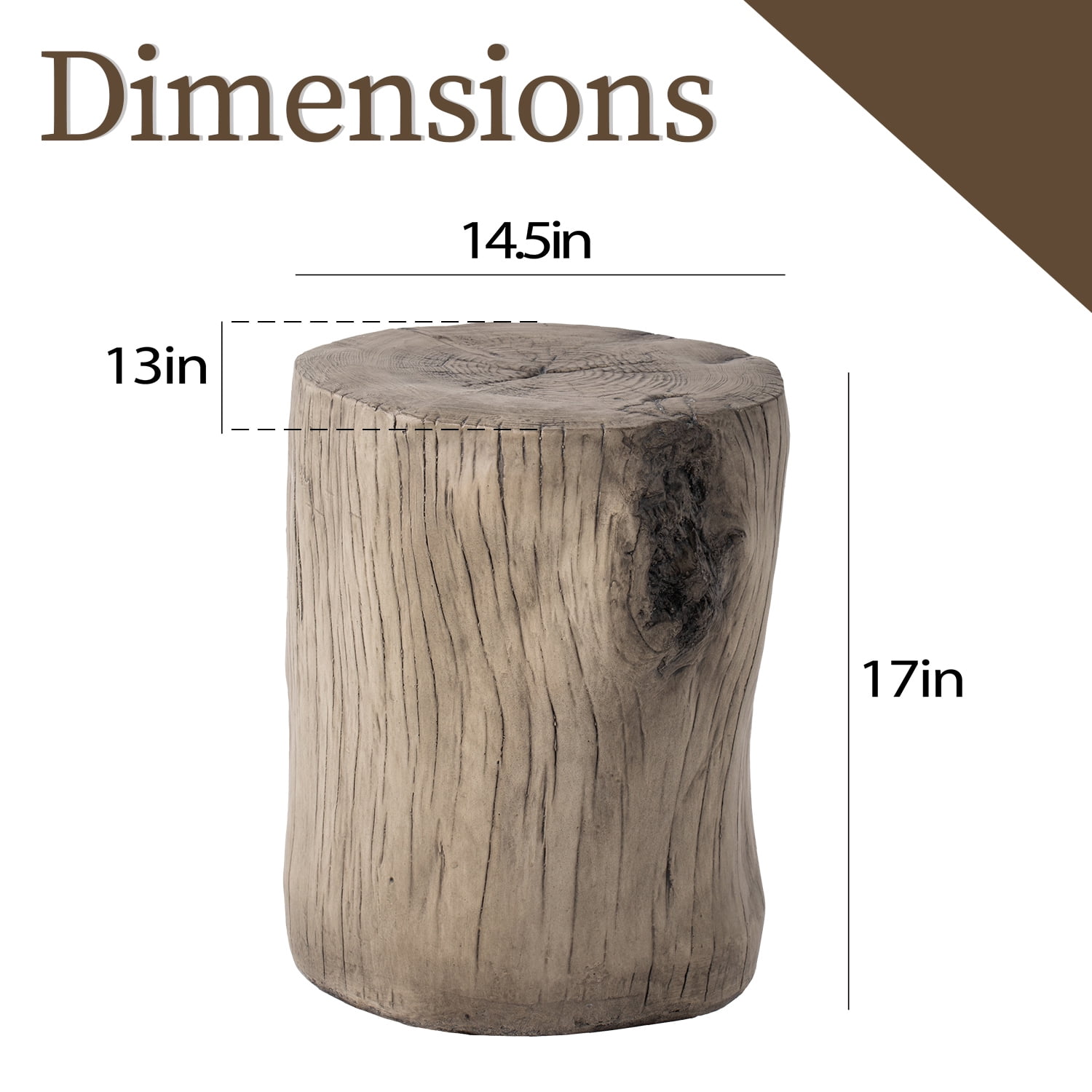 VENTOPYR 2PCS Faux Wood Hand-Painted End Table for Garden