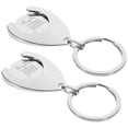 thumbnail image 1 of Greenadscape 2Pcs Trolley Coin Holder Keychains Metal Shopping Cart Token Silver 11.8X1.3X0.4In, 1 of 7