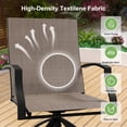 thumbnail image 4 of POTEBAN 3-piece Outdoor Swivel Bar Stool Set，2 Patio Metal High Back And Armrest Bar chairs With Bar Table for Backyard,Lawn Garden,Balcony,Pool, 4 of 8