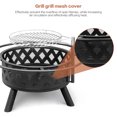 thumbnail image 3 of SYTHERS 30" Black Fire Pit for Outside, Outdoor Metal Wood Burning Firepit Fireplace with Poker for Backyard Patio BBQ, 360 Rotation, Height Adjustable, 3 of 8