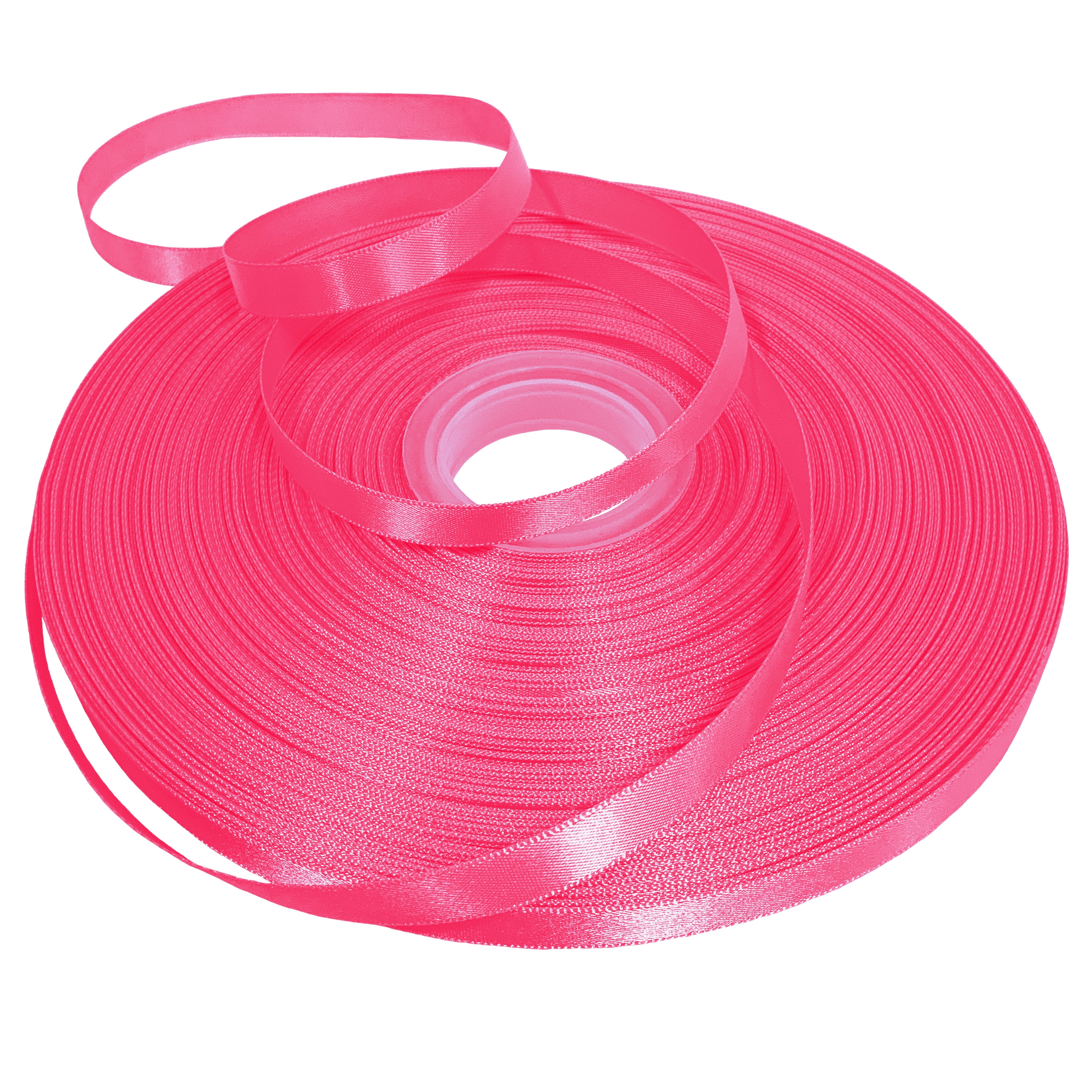Hot Pink Single Face Satin Ribbon, 3/8" x 100 Yards by Gwen Studios