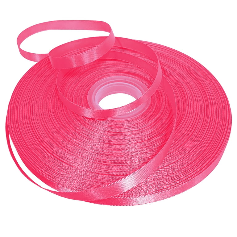 Hot Pink Single Face Satin Ribbon, 3/8 inch x 100 Yards by Gwen Studios