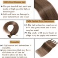 thumbnail image 2 of MY-LADY 100pcs 0.5g/Strands I Tip Remy Human Hair Extensions Micro Bead Loop Straight Balayage Hair Natural Hairpiece 22inch #06 Light Brown, 2 of 8