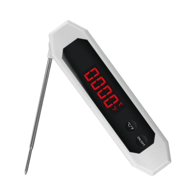 Digital Food Thermometer with Folding Stainless Steel Probe, Backlit Display, -40°F to 572°F Range, 1-Second Read Time