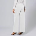 thumbnail image 5 of Gytharion Women's High Waisted Dress Pants Solid Color Casual Wide Leg Pants with Buttons Elastic Waist Trousers, 5 of 5