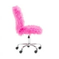 thumbnail image 3 of Linon Cami Faux Fur Upholstered Armless Office Chair in Pink, 3 of 14