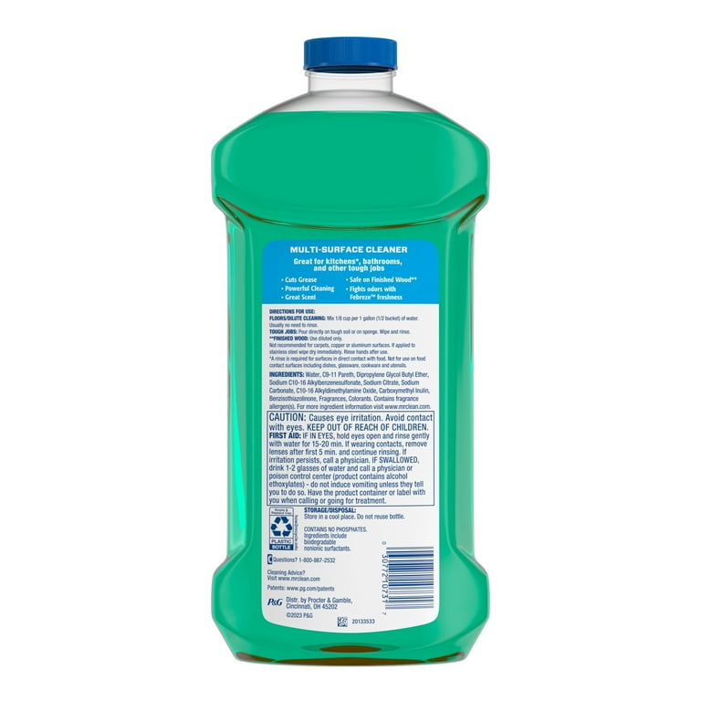 Mr. Clean 2X Concentrated Multi Surface All Purpose Cleaner Febreze Meadows Rain Scent 41 fl oz