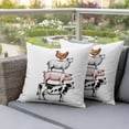 thumbnail image 4 of Farm Animals Pillow Covers 2 Pack Cow Pig Chickens Countryside White Background Pillowcase Waterproof Outdoor Throw Pillow Cover for Patio Garden Square Cushion 20”x20”, 4 of 9