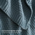 thumbnail image 3 of EVERGRACE Chunky Chenille Knit Throw Blanket for Couch, Soft Luxurious Moss Stitch Blankets for Bed, Cozy Decorative Farmhouse Knitted Throws for Sofa, Stormy Blue, 60" x 80", 3 of 9