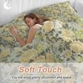 thumbnail image 4 of Queen 4 Piece Bedding Set Vintage Yellow Blossom Floral Soft Breathable Duvet Cover and Pillowcase,Watercolor Flower Leaves Duvet Cover Set Washable Bed Sheets for Bedroom Dormitory Guest Room, 4 of 9