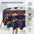 thumbnail image 6 of ZICANCN Round Table Cloths 60 Inch, Exotic Style Tribal Geometry Table Cover Waterproof Washable Outdoor Picnic Tablecloth, 6 of 8